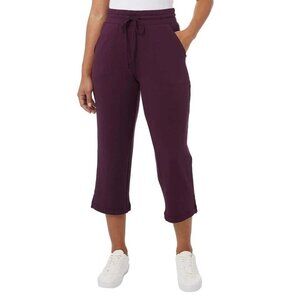 32 Degrees Cool Women's XXL Agate Purple Cropped Capri Pants Drawstring M0793
